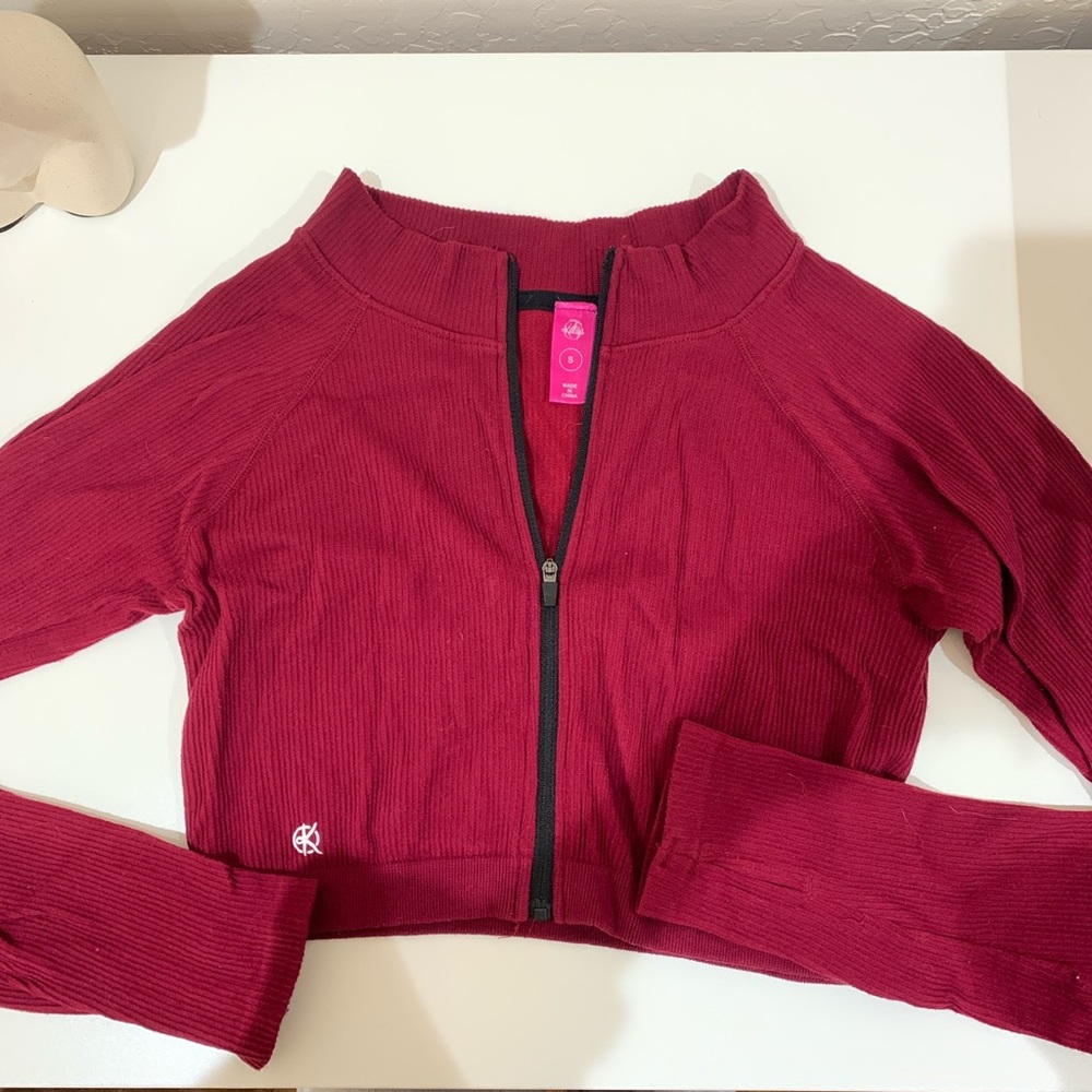 SOLD Workouts by katya ribbed cropped fitted jacket
